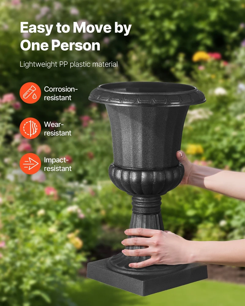 VEVOR Juodi plastikiniai vazono urnos 2vnt