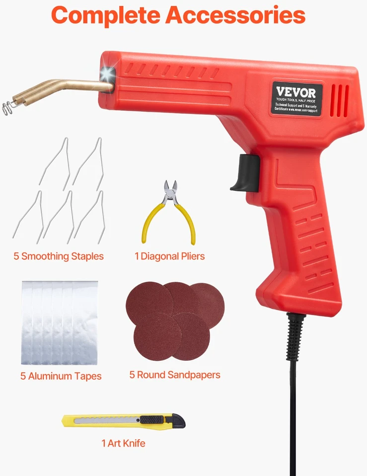 VEVOR Plastiko virinimo aparatas 100W su 800 kabučių