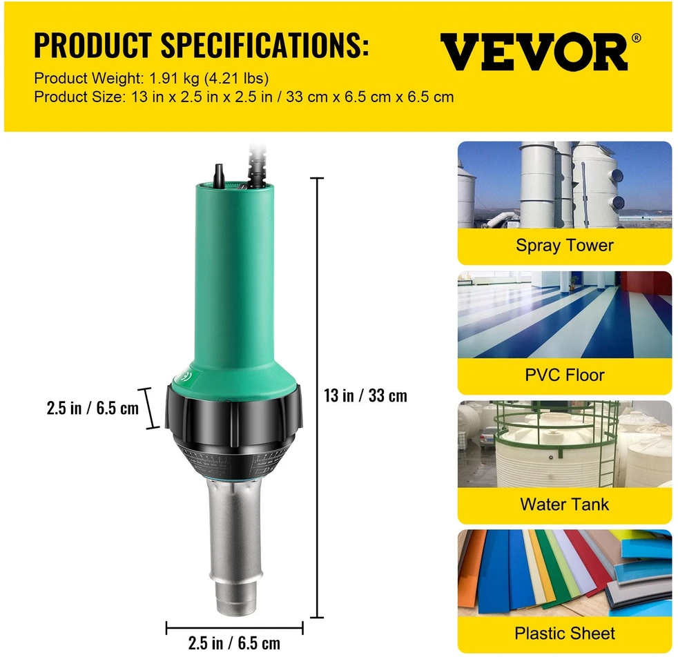 VEVOR PVC stoginis suvirintojas, 1600W, 220V