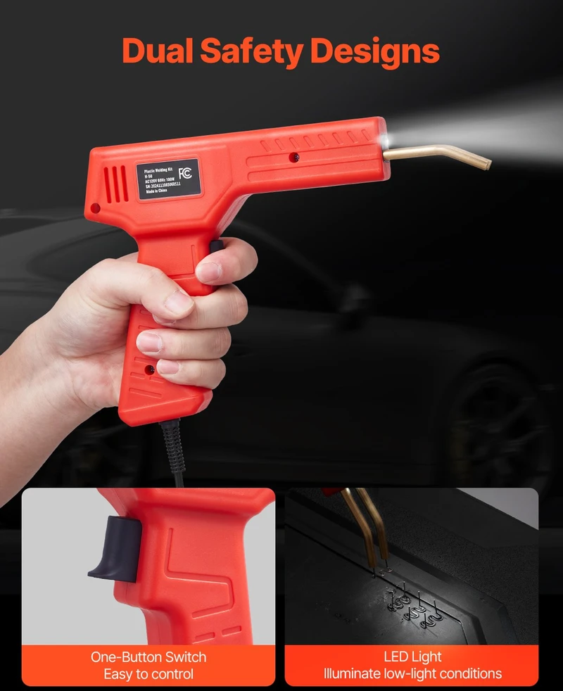 VEVOR plastiko virinimo rinkinys 100w su pistoletu ir lituokliu