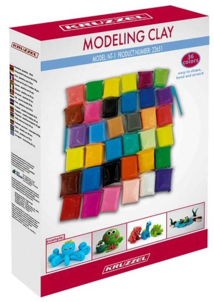 Kruzzel MAGICAL Plastilino SENSO MOLIO POLIMERIO PUTO formelė VAIKAMS 36 vnt.