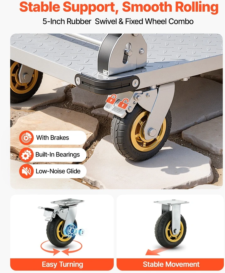 VEVOR Platforminis vežimėlis 907 kg, plieno