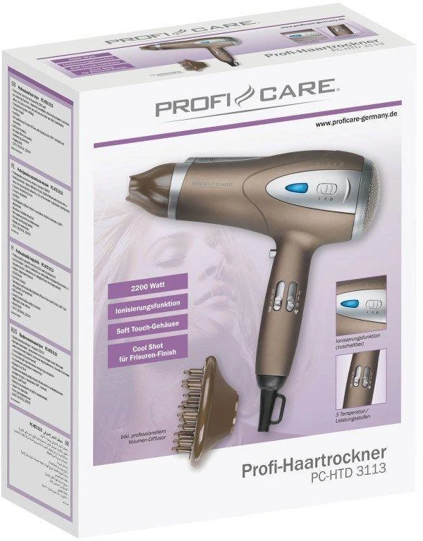 ProfiCare PC-HTD 3113 plaukų džiovintuvas 2200 W Brown