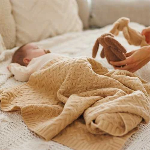Baby Ono BabyOno pledas merino vilnos tamsiai kreminis 1648/02
