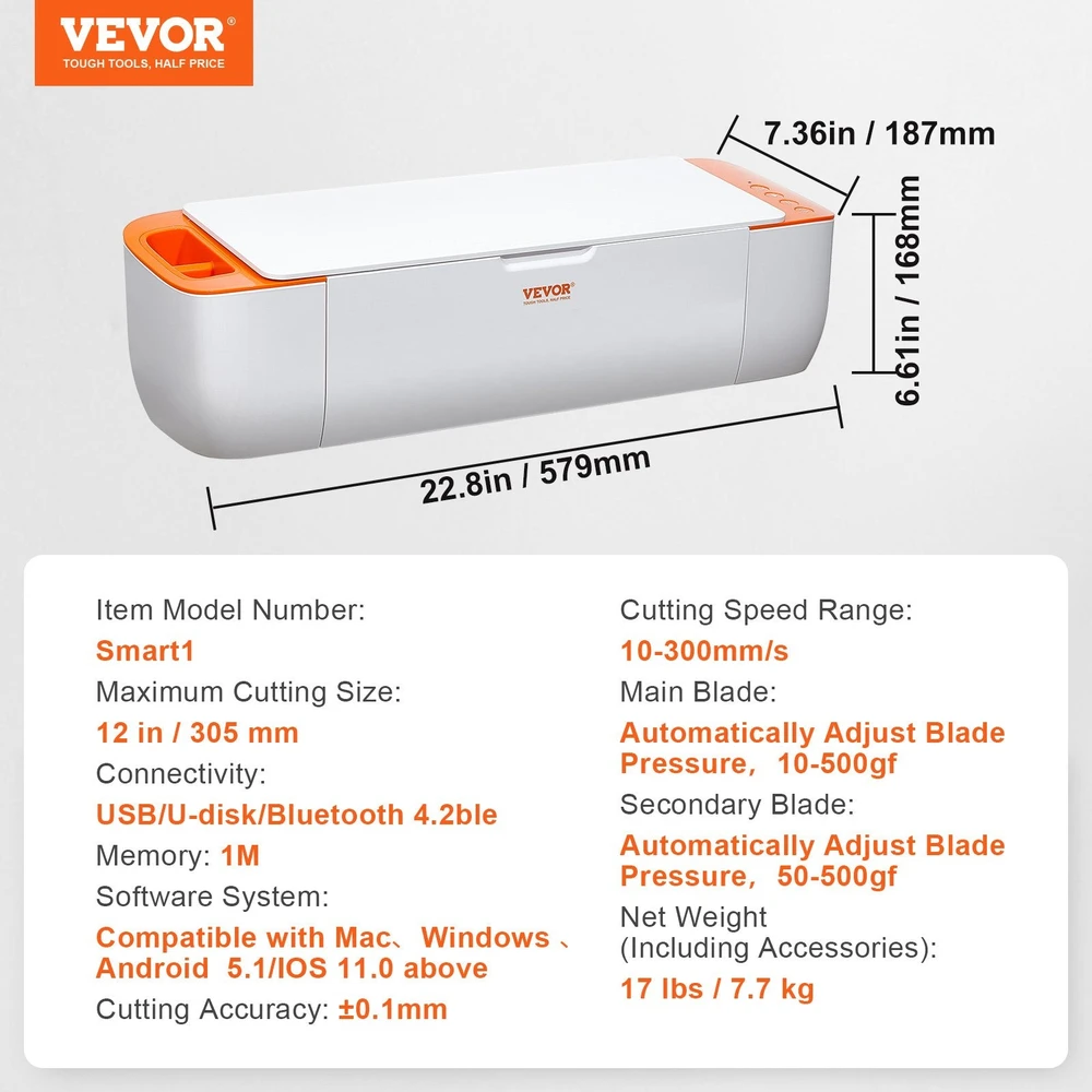 Spausdintuvas VEVOR Vinilo pjaustymo mašina su Bluetooth