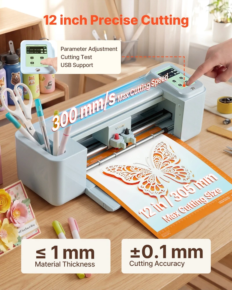 VEVOR Vinilo pjaustymo įrenginys, 305 mm su jutikliniu ekranu