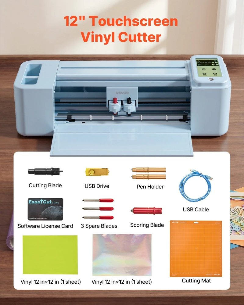 VEVOR Vinilo pjaustymo įrenginys, 305 mm su jutikliniu ekranu