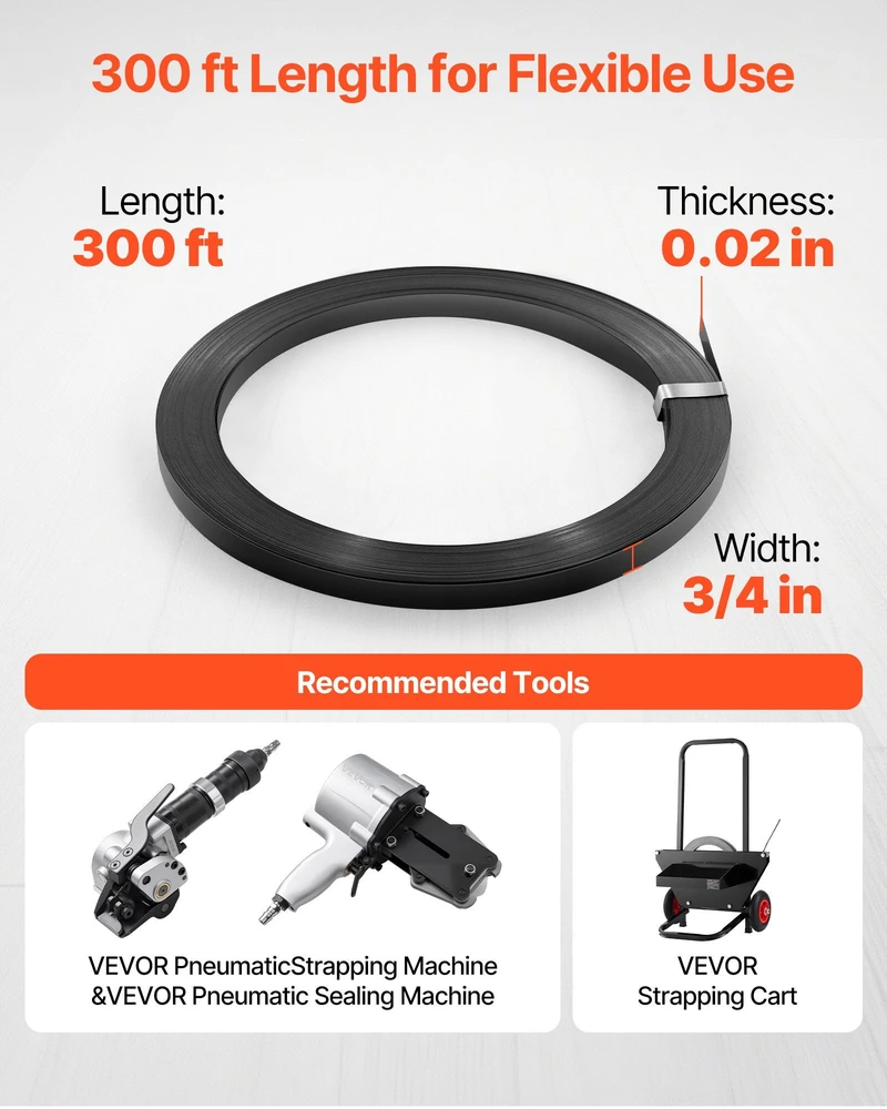VEVOR Plieno tvirtinimo juosta 19 mm x 91 m