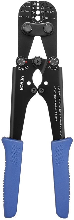 Plieninio lyno užspaudimo replės VEVOR DRM-1608, 1,2–3,17 mm