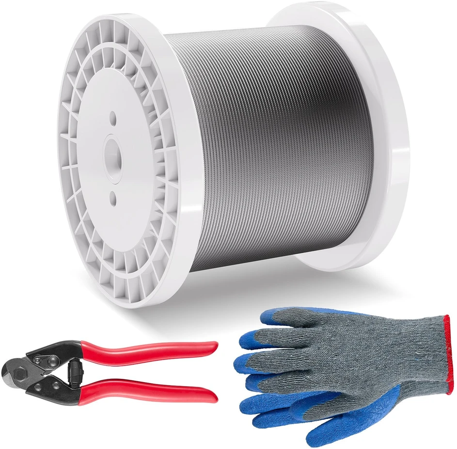 VEVOR Nerūdijančio plieno trosas 1/8" 1000 pėdų