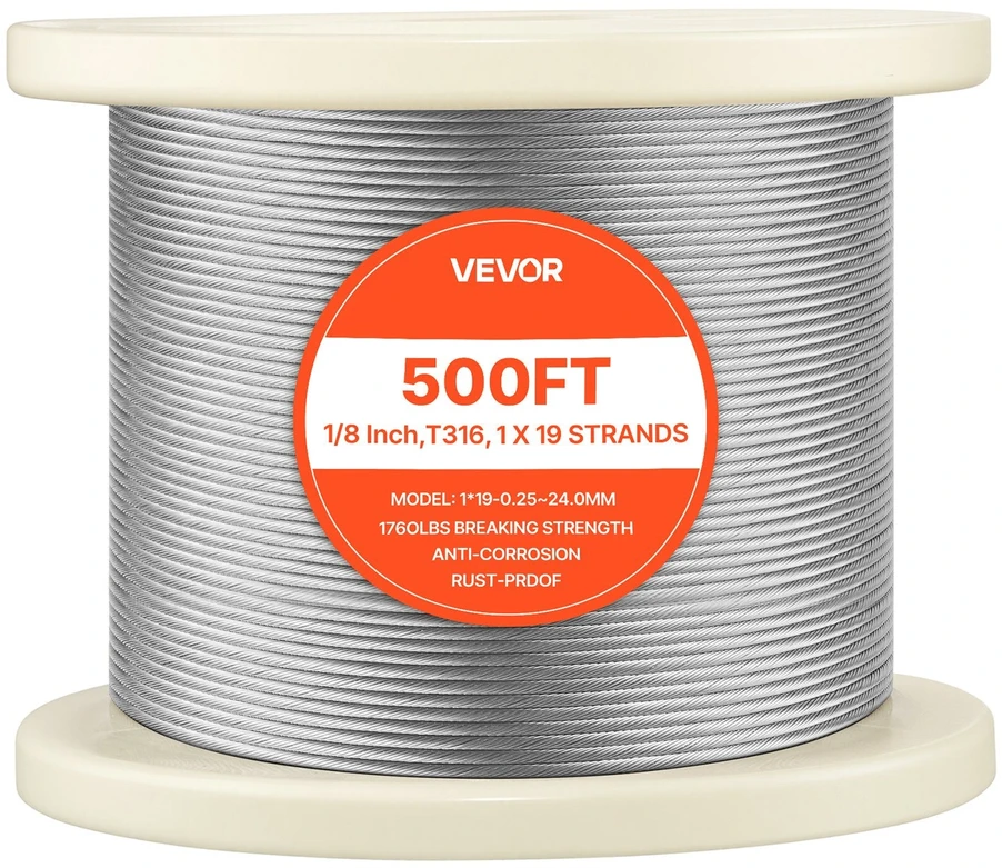 VEVOR 3.2 mm plieno lynas, 152 m, su kirpikliu