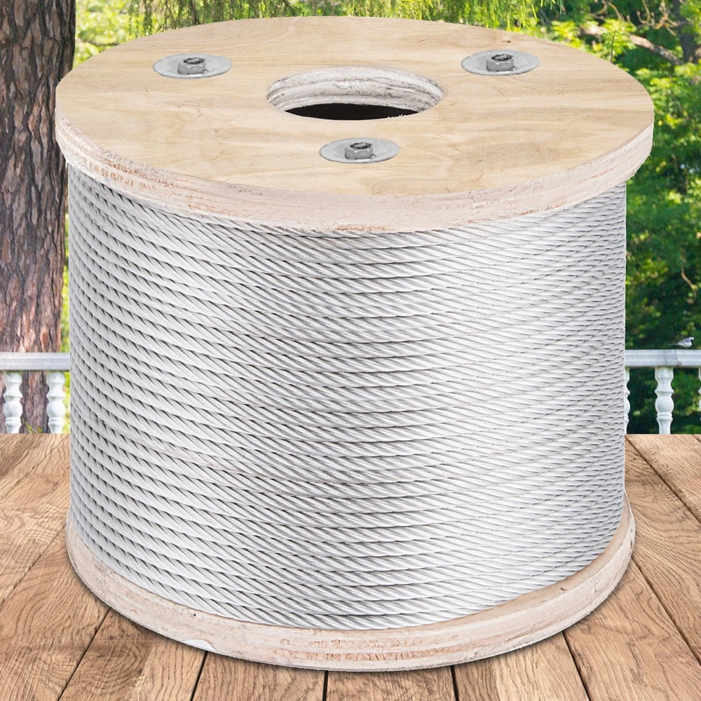 VEVOR 304 nerūdijančio plieno trosas 4,8 mm 76 m