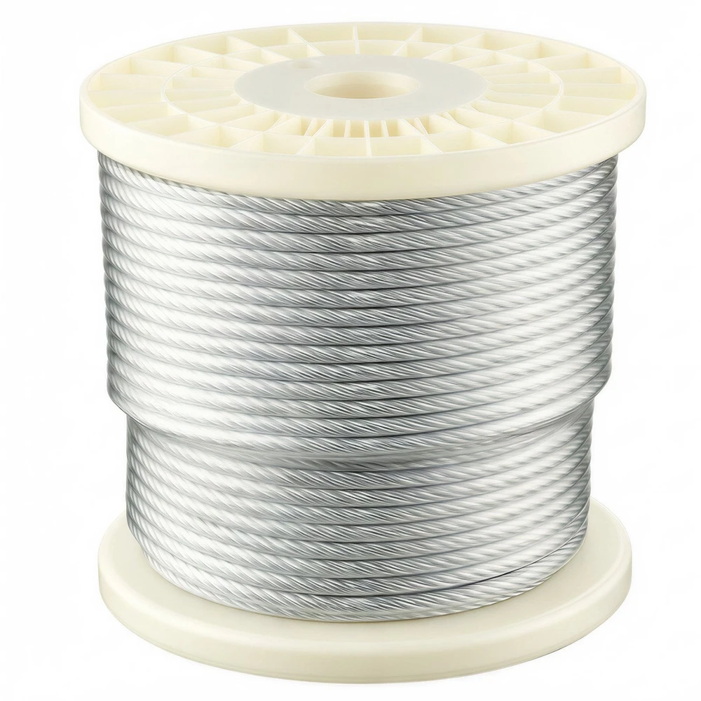 VEVOR 6,35 mm nerūdijančio plieno lynas 76,2 m (7x19)