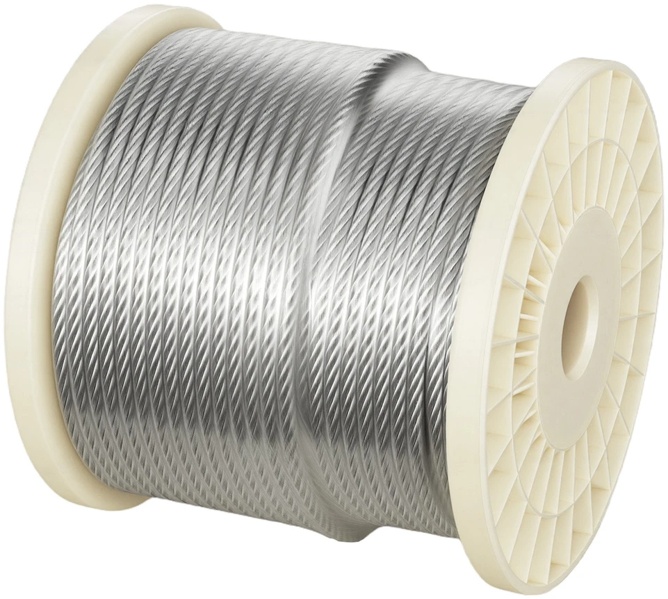 VEVOR 6,35 mm nerūdijančio plieno lynas 76,2 m (7x19)