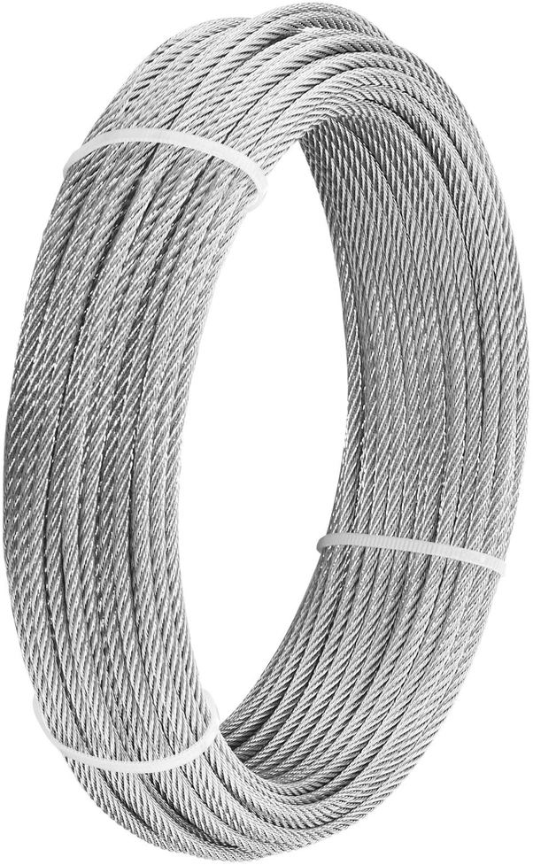 VEVOR 3,18 mm nerūdijančio plieno trosas 30,5 m (7x7)