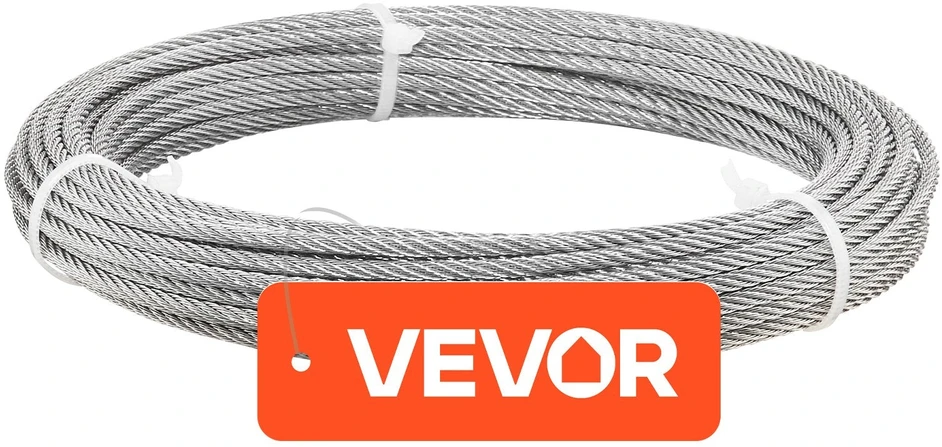 VEVOR 3.2 mm nerūdijančio plieno trosas