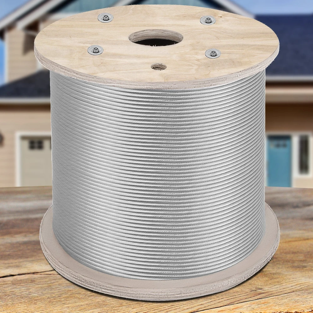 VEVOR 6.4 mm nerūdijančiojo plieno trosas 61 m 7x19