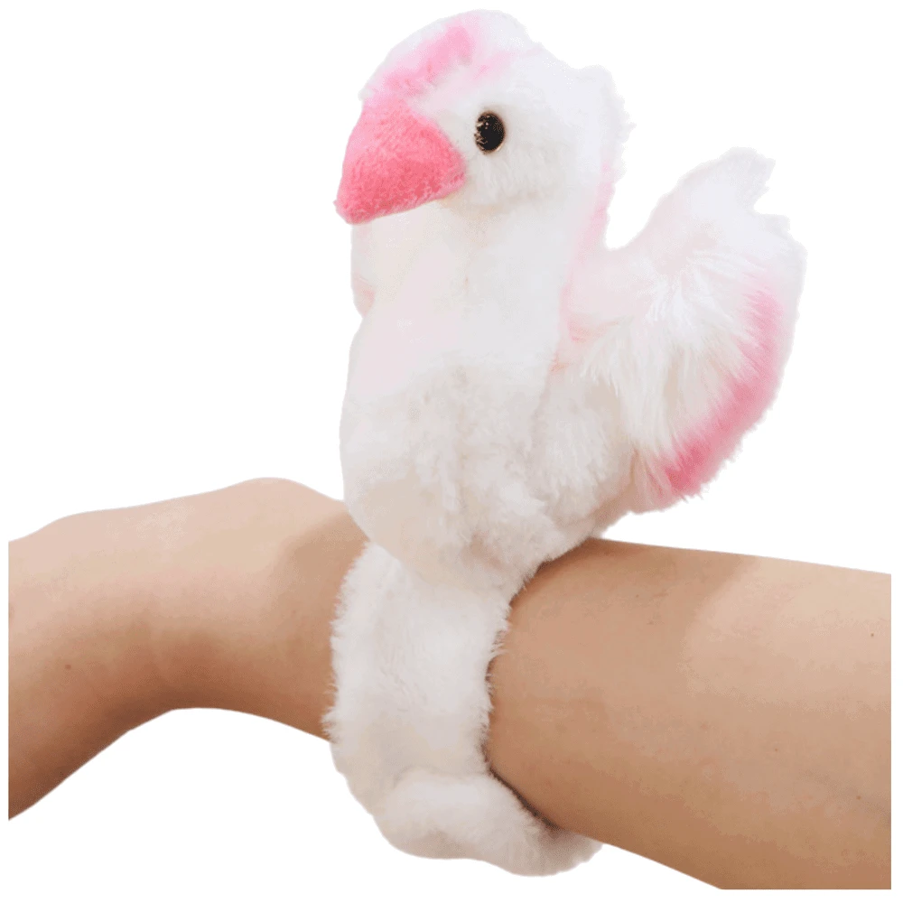 Lean Toys Pliušinis gulbės žaislas su apyranke, baltas