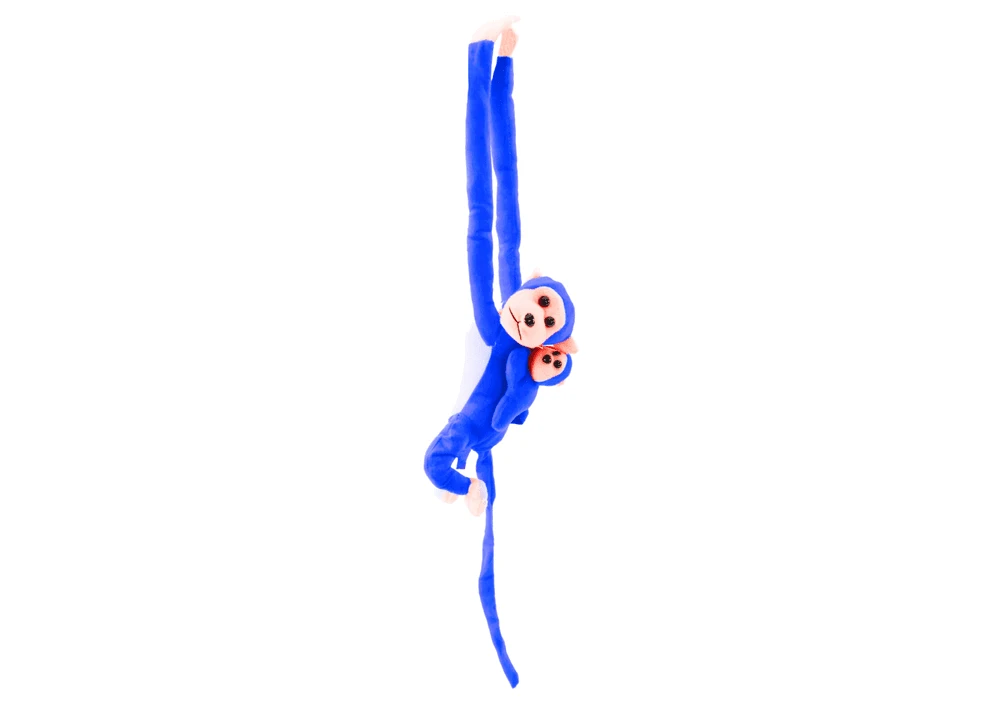 Lean Toys Minkšta mėlyna beždžionė su mažyliu, 90 cm