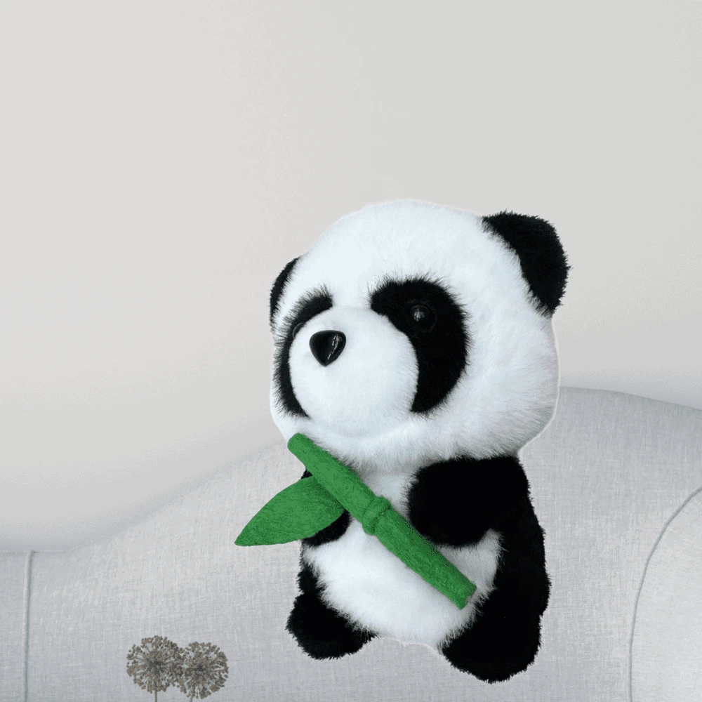 Lean Toys Pliušinis žaislas panda su bambuku 18 cm