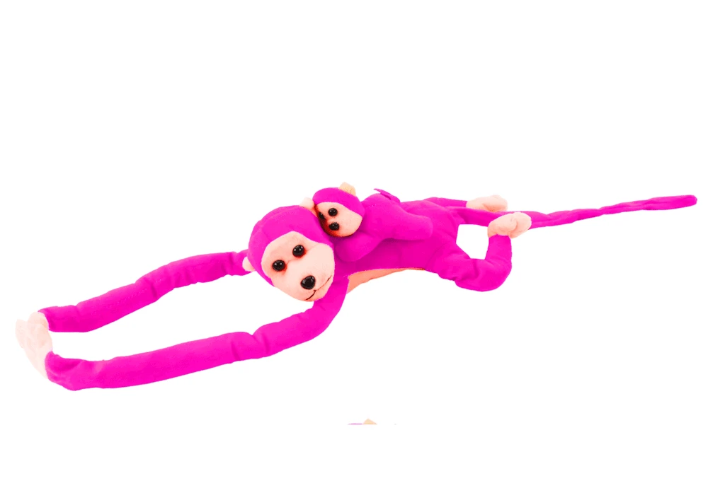 Lean Toys Pliušinis beždžioniukas su vaiku, 90 cm