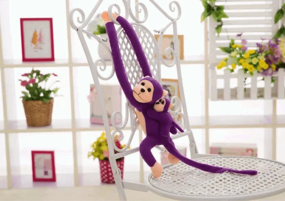 Lean Toys Pliušinė beždžionė su mažyliu, 90 cm