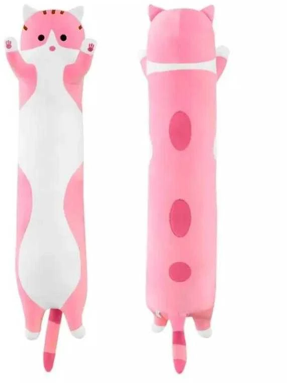 Pliušinis Žaislas/Pagalvė Katinas 90 cm Rožinis