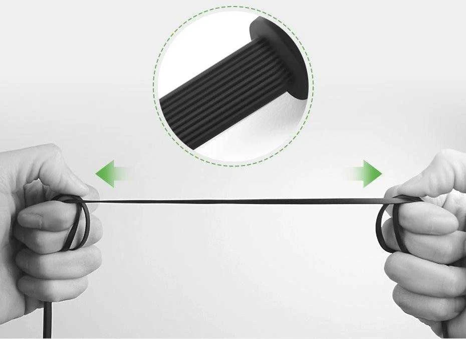 UGREEN mini lizdas 3.5 mm AUX plokščias alkūninis kabelis 1 m (juodas)