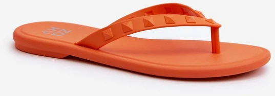 Plokščios moteriškos šlepetės Oranžinės