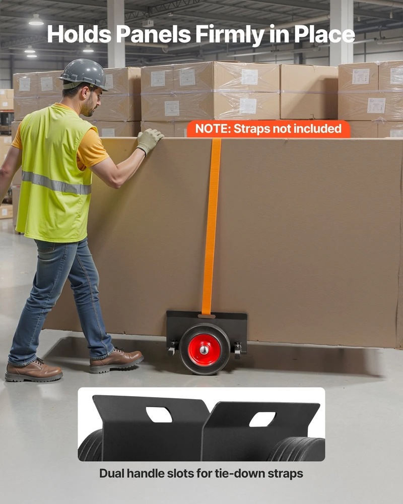 VEVOR Plokščių vežimėlis su 25 cm guminiais ratais