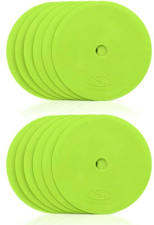 Plokšti aikštelės žymekliai - apvalūs 15 cm - 12 vnt. žali SMJ sport ZPO-G