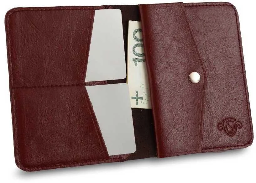 Solier Accessories Piniginė vyrams su skyriumi monetoms SOLIER SW15 SLIM - Tamsi raudona
