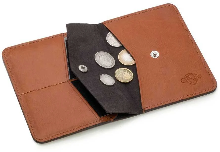 Solier Accessories Piniginė vyrams su skyriumi monetoms SOLIER SW15 SLIM - šviesiai ruda