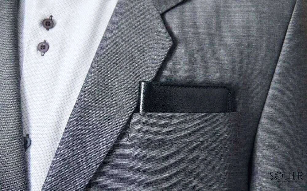 Solier Accessories Piniginė vyrams su skyriumi monetoms SOLIER SW16 SLIM - Ruda kaštoninė