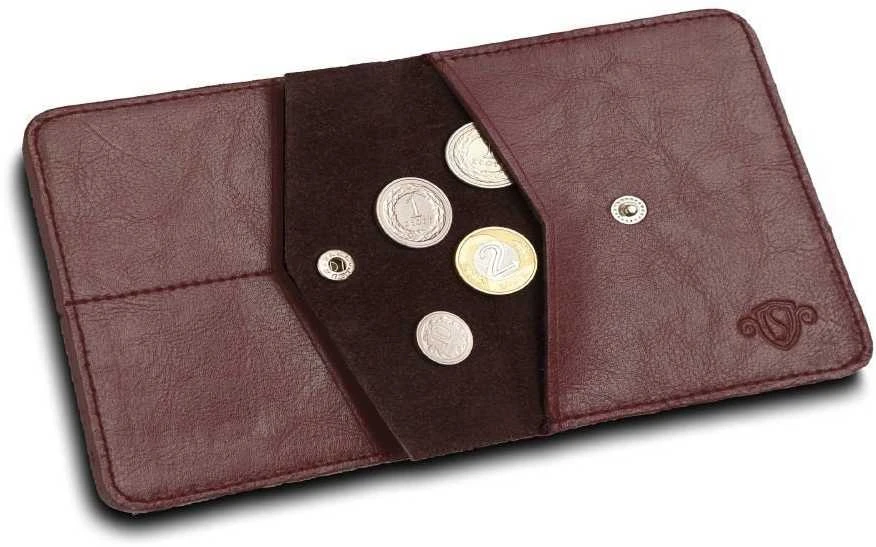 Solier Accessories Piniginė vyrams su skyriumi monetoms SOLIER SW15 SLIM - Tamsi raudona