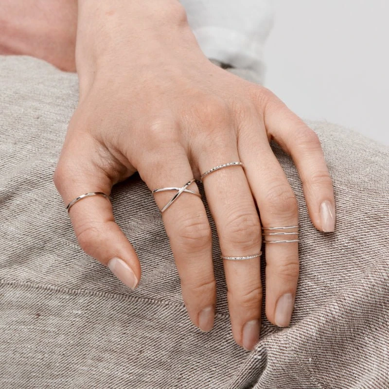 Sidabrinis žiedas Diamond Cut