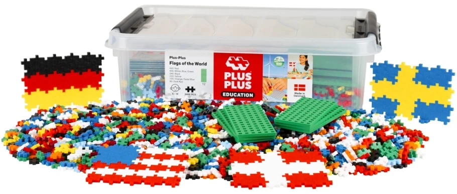 Plus Plus edukacinė dėžė, Pasaulio Vėliavos, 2400 det.