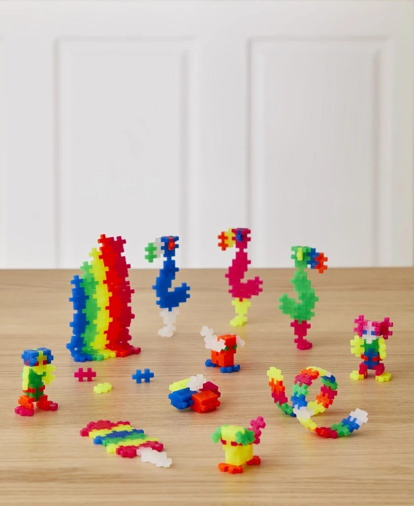 Plus-Plus Mini konstruktorius – 520 det., neoninių spalvų, 1 m vamzdelis