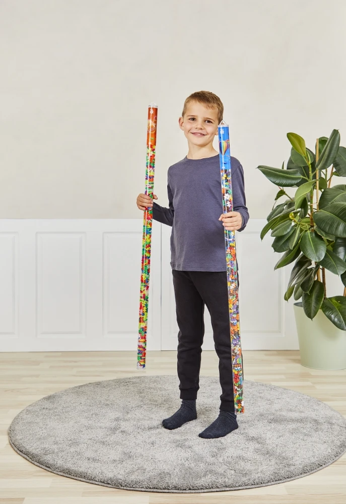 Plus-Plus Mini konstruktorius – 520 det., neoninių spalvų, 1 m vamzdelis
