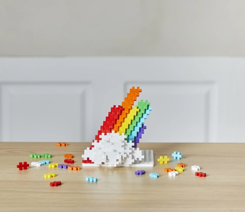 Plus-Plus mini konstruktorius „Vaivorykštė“ – 520 detalių, 1 m rinkinys, 5–12 metų