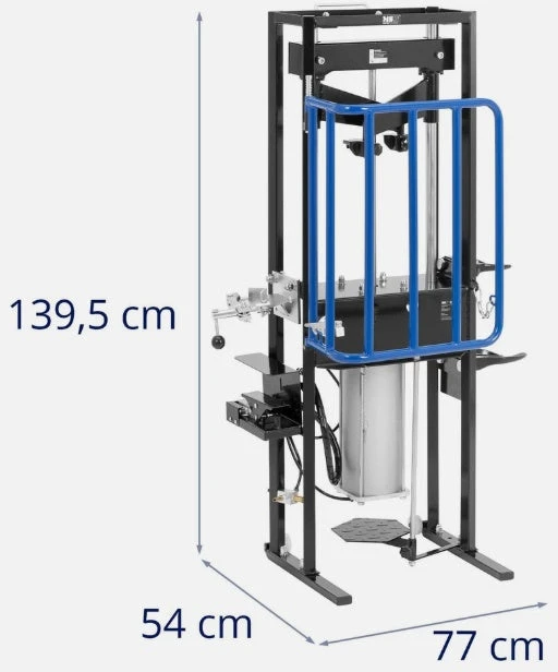 PNEUMATINĖ AMORTIZATORIŲ SPYRUOKLIŲ SUSPAUDIMO STOTIS | DVIGUBAS CILINDRAS | SU APSAUGINIU UŽRAKTU | 2000 KG (SP2T)