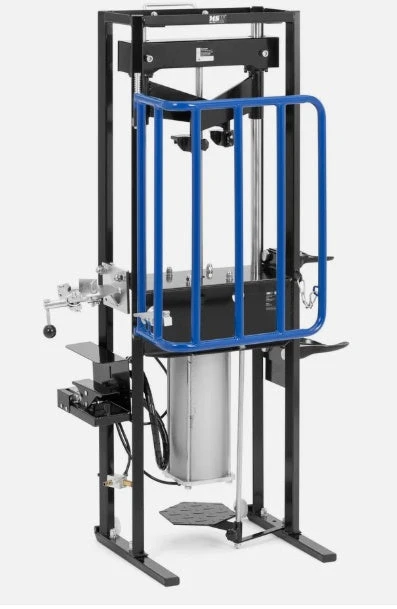 PNEUMATINĖ AMORTIZATORIŲ SPYRUOKLIŲ SUSPAUDIMO STOTIS | DVIGUBAS CILINDRAS | SU APSAUGINIU UŽRAKTU | 2000 KG (SP2T)