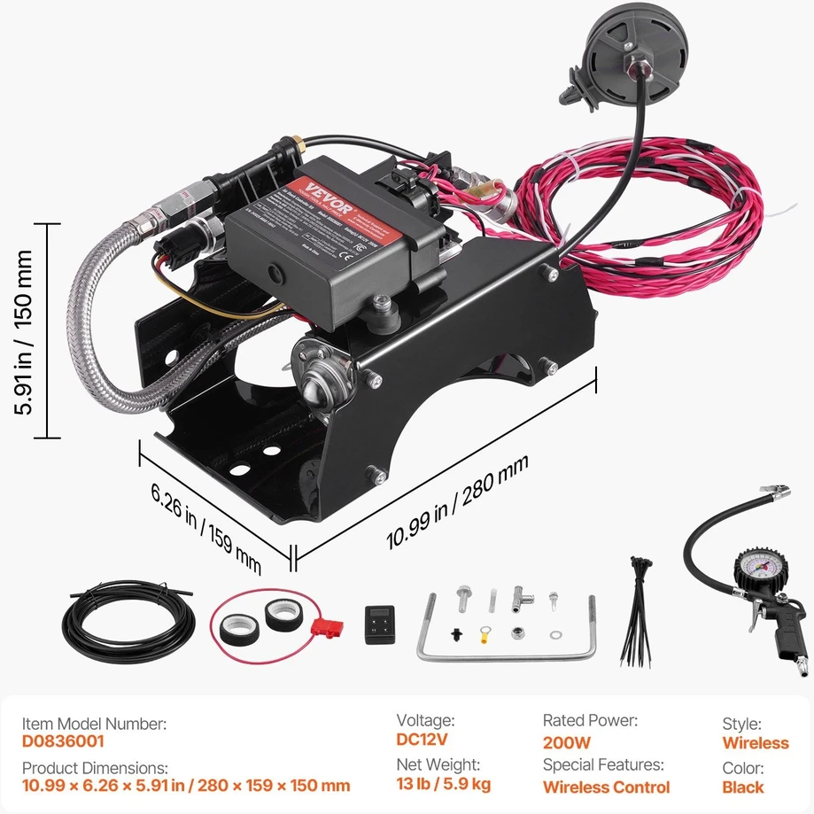 VEVOR Belaidis oro kompresorius 12V 100 PSI