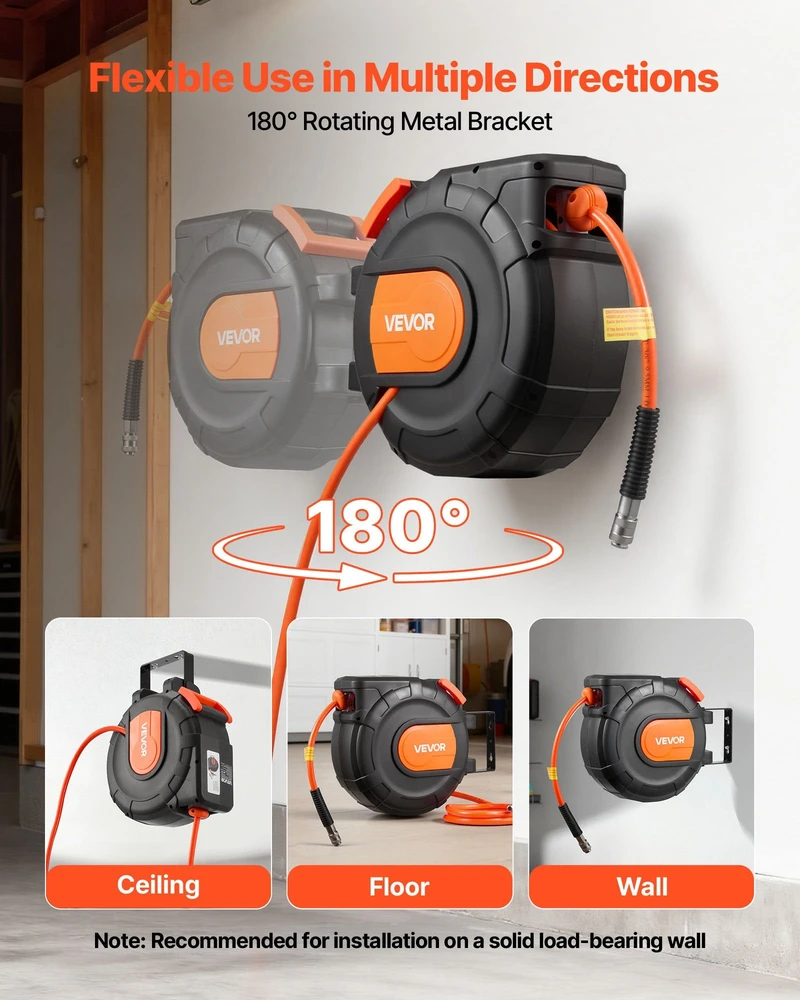 VEVOR Ištraukiama oro žarnos ritė, 15 m, 300 PSI
