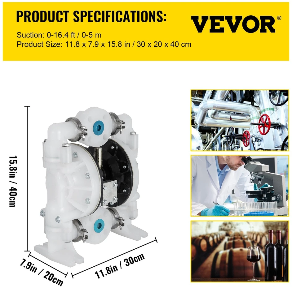 VEVOR Oro diafragminis cheminis siurblys 1 colio