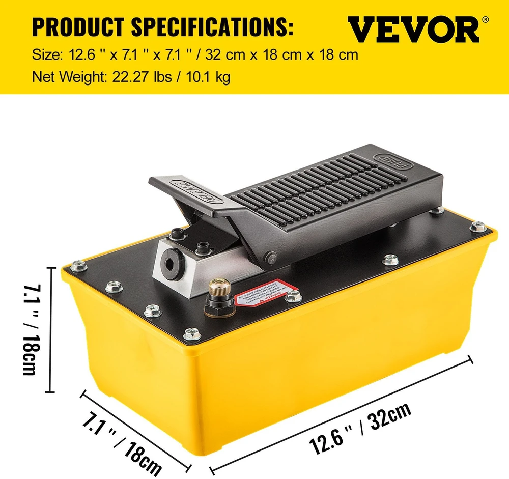 VEVOR Hidraulinis pėdų siurblys, 10 000 PSI