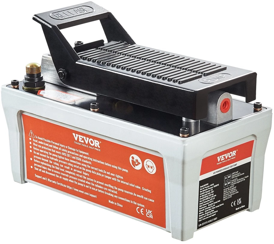 VEVOR Pneumatinė hidraulinė pompa, 10,000 PSI, 1/2 gal talpa