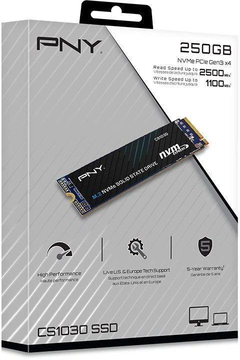 Ausinės PNY CS1030 NVMe PCIe 250 GB SSD diskas
