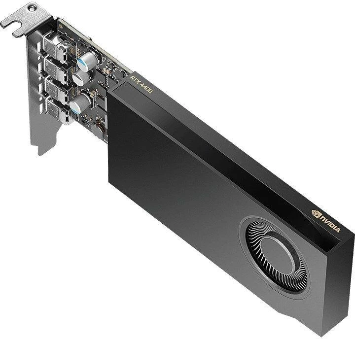 PNY NVIDIA A400 4GB žemo profilio OEM versija, PCI-Express 3.0 x16, LP, 4 GB GDDR6 64 bitų, 3x Mini DP 1.4, 1x ATX laikiklis