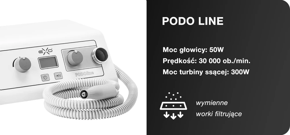 Activeshop Profesionali nagų freza su integruotu dulkių siurbliu Exo Podo Line - manikiūrui, pedikiūrui ir pėdų priežiūrai